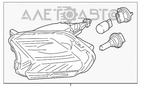 Semnalizator stânga Ford Escape MK3 17-19 restilizat alb cu LED-uri