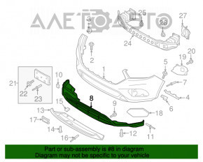 Buza bara fata Ford Escape MK3 17-19, restaurată, structură, zgârieturi.