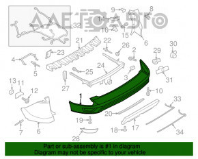 Bara spate goală Ford Escape MK3 17-19 restilizată pentru senzori de parcare, structură, zgârieturi, nisip