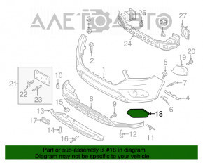 Grila bara stânga Ford Escape MK3 17-19, mat rest, sub PTF, prindere ruptă.