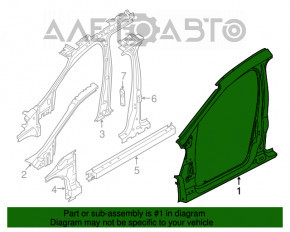 Bara metalica cu suport frontal dreapta pentru caroserie Ford Escape MK3 13-