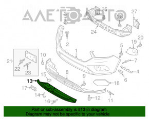 Capacul buzei bara fata Ford Escape MK3 17-19 restilizat