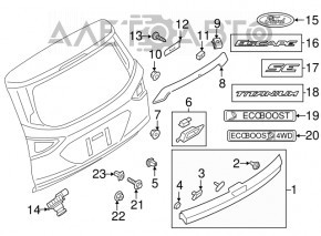 Эмблема надпись Escape двери багажника Ford Escape MK3 16-19 рест, потерта