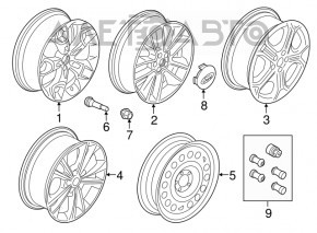 Roată de 19 inch pentru Ford Escape MK3 13-19 tip 2, cu jantă.