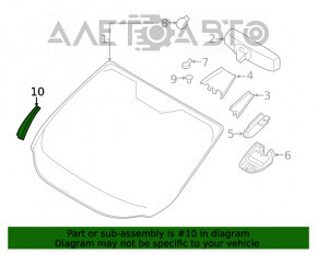 Уплотнитель решетки дворников правый Ford Escape MK3 17- рест