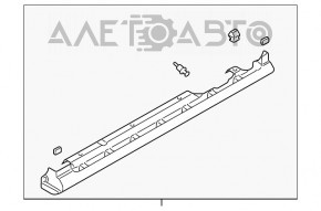 Bara stângă Mazda6 03-08 neagră are suporturile rupte, tăiată și zgâriată.