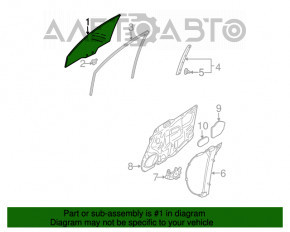 Стекло двери передней правой Mazda6 03-08 с царапиной