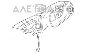 Зеркало боковое левое Mazda6 03-08 3 пина, белое