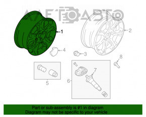 Диск колесный R16 Ford Ecosport 18-22 тип 1, легкая бордюрка