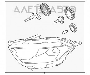 Far stânga față goală Ford Ecosport 18-22 halogen