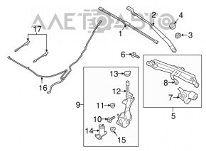 Trapezul de curățare a parbrizului cu motor pentru Ford Ecosport 18-22.