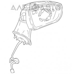 Oglindă laterală dreapta Ford Ecosport 18-22, semnalizator, încălzire, cu oglindă suplimentară.