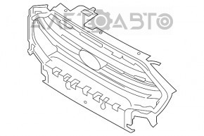 Основание решетки радиатора grill Ford Ecosport 18-22 черн глянец