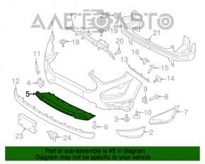 Capacul de protecție al barei față inferioară Ford Ecosport 18-22, structură, zgârietură