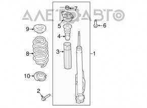 Amortizor spate stânga Ford Ecosport 18-22 FWD cu suport