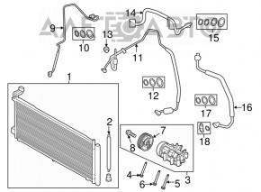 Compresorul de aer condiționat și încălzire pentru Ford Ecosport 18-22 2.0, prima versiune.