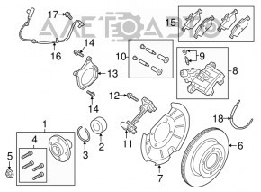 Senzor ABS spate dreapta Ford Ecosport 18-19 FWD