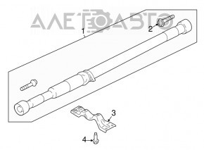 Arborele cardanic al mașinii Ford Ecosport 18-22 ruginit.