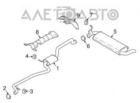 Выпускная трасса средняя часть Ford Ecosport 18-22 2.0