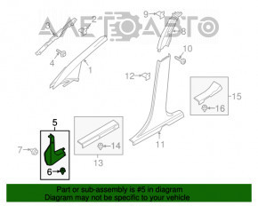 Capacul amortizorului frontal stânga jos Ford Ecosport 18-22 negru