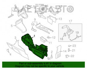 Consola centrală cu cotieră pentru Ford Ecosport 18-22