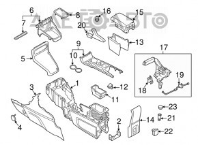 Capacul consolei centrale Ford Ecosport 18-22