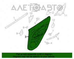 Capacul usii spate dreapta Ford Ecosport 18-22 negru cu insertie bej, cotiera din material textil bej, placuta gri.