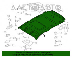 Tapiserie tavan Ford Ecosport 18-22 fără panoramic, gri, de curățat chimic