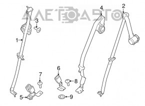 Centura de siguranță centrală spate pentru Ford Ecosport 18-22