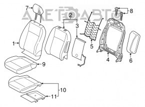 Scaun pasager Ford Ecosport 18-22, gri, textil, manual, fără airbag, pentru curățare chimică