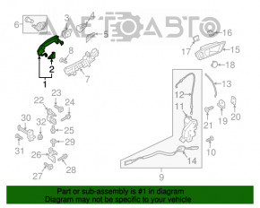 Mânerul ușii exterioare din față dreapta pentru Ford Ecosport 18-22, structură.