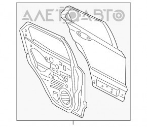 Ușa goală din spate dreapta Ford Ecosport 18-22 grafit EE, zdrobită.