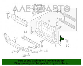 Кронштейн диффузора правый Ford Ecosport 18-22