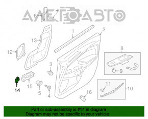 Controlul geamului electric din spatele stânga al lui Ford Ecosport 18-22 cu capac.