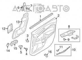 Controlul geamului electric din spatele stânga al lui Ford Ecosport 18-22 cu capac.