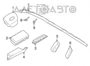 Подушка безопасности airbag боковая шторка правая Ford Ecosport 18-22