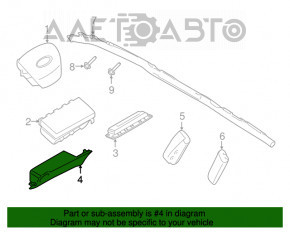 Подушка безопасности airbag коленная водительская левая Ford Ecosport 18-22 черн