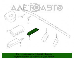 Airbagul de genunchi pentru pasagerul din dreapta al Ford Ecosport 18-22