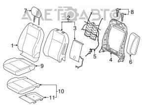 Водительское сидение Ford Ecosport 18-22 тряпка, черн, электро, без airbag