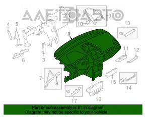 Торпедо передняя панель без AIRBAG Ford Ecosport 18-22 черн