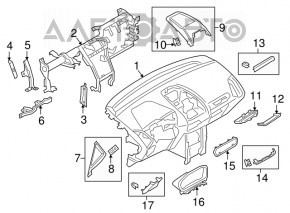 Торпедо передняя панель без AIRBAG Ford Ecosport 18-22 черн