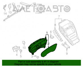 Tabloul de bord Lincoln MKZ 13-16 hibrid, 32k