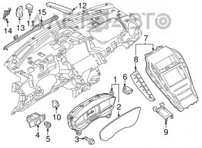 Tabloul de bord Lincoln MKZ 13-16 hibrid, 32k