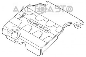 Накладка двигателя Lincoln MKX 16- 3.7 правое верх крепление надорвано, потертости