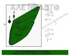 Capacul ușii spate dreapta Mazda 6 13-15 grand touring BOSE, linie roșie.