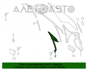 Geam triunghiular ușă față dreapta Ford Fusion mk5 13-20 tip 2