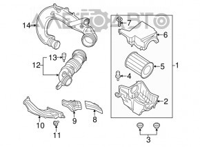 Воздуховод Ford Escape MK3 17-19 1.5T от фильтра