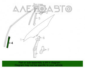 Направляющая стекла двери передней левой Nissan Murano z52 15- короткая