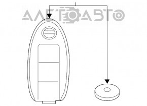 Ключ Nissan Rogue 14-20 3 кнопки, раскладной новый OEM оригинал