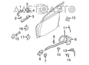 Личинка замка передней левой Nissan Versa 12-19 usa